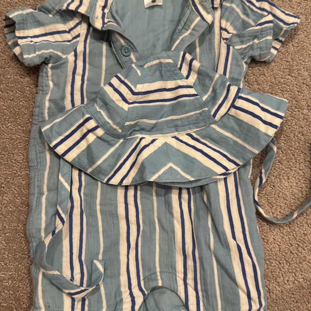Hanna Andersson Blue and White Kids Matching Set